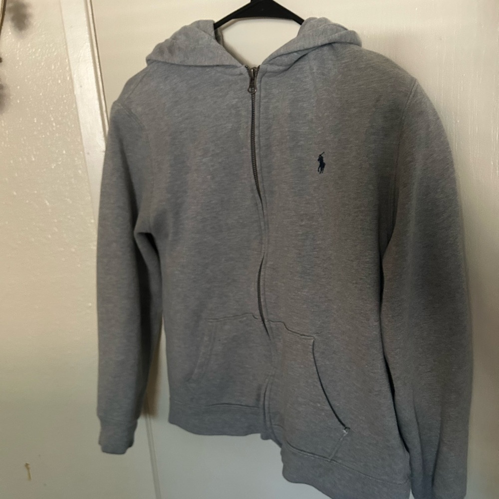 Polo sweat suit. Grey and dark/navy blue